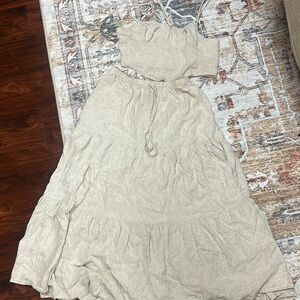 Elegant Cream Women's 2 piece linen